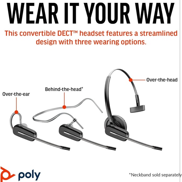 Poly CS540 Wireless DECT Headset - Picture 2 of 6